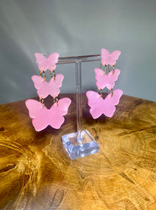 Triple Threat Butterfly Earrings