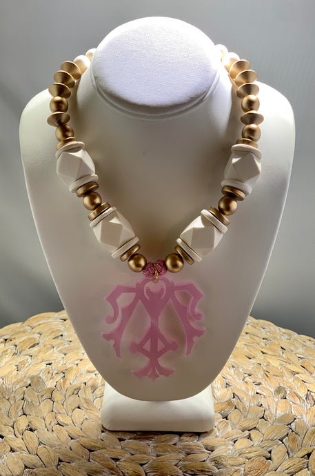 Pink Monogrammed Necklace