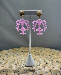 Pink Monogram Earrings